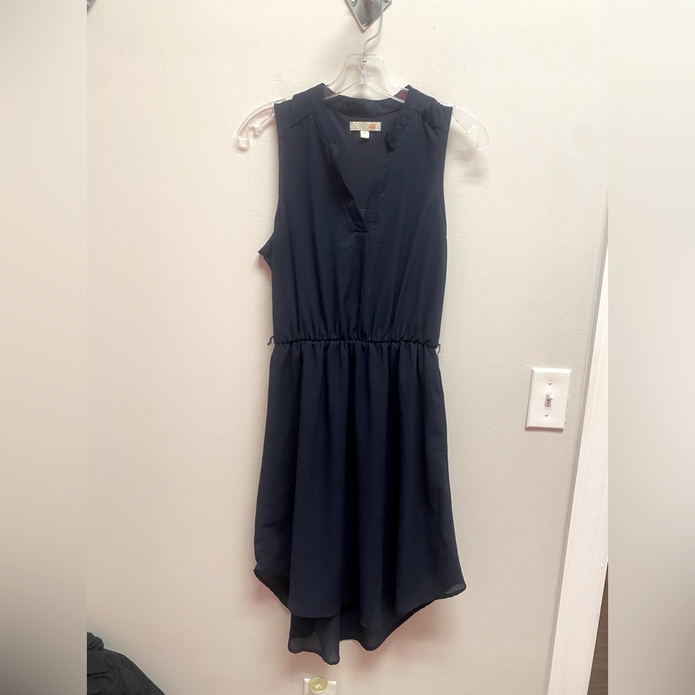 Navy Blue V-Neck Dress